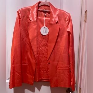 Shiny orange pantsuit STAUD